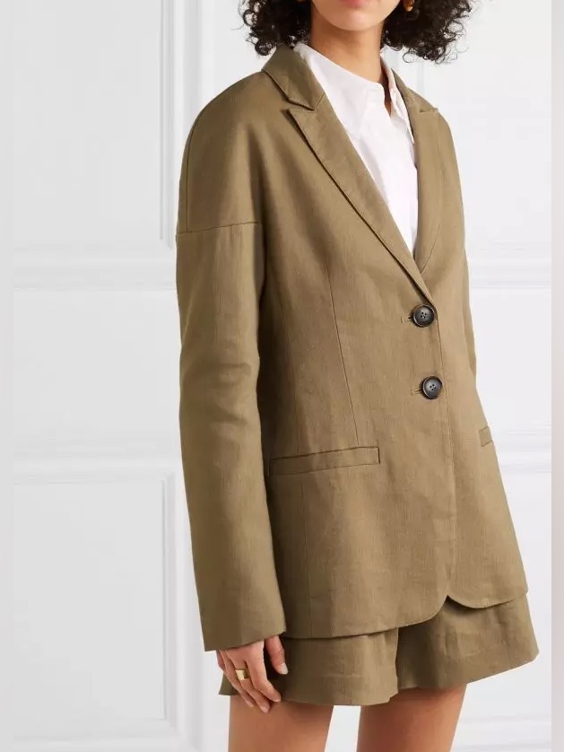 Tibi Linen Blend Twill Blazer Nwt Size 0